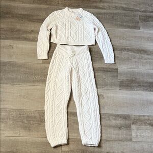 Cozy Cable Knit Sweater and Pants Set